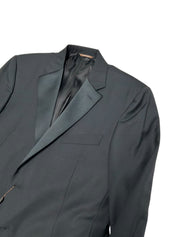 Canali Mens Classic fit Wool 2 Piece Tuxedo Suit 44 R Pants 37 Black Solid