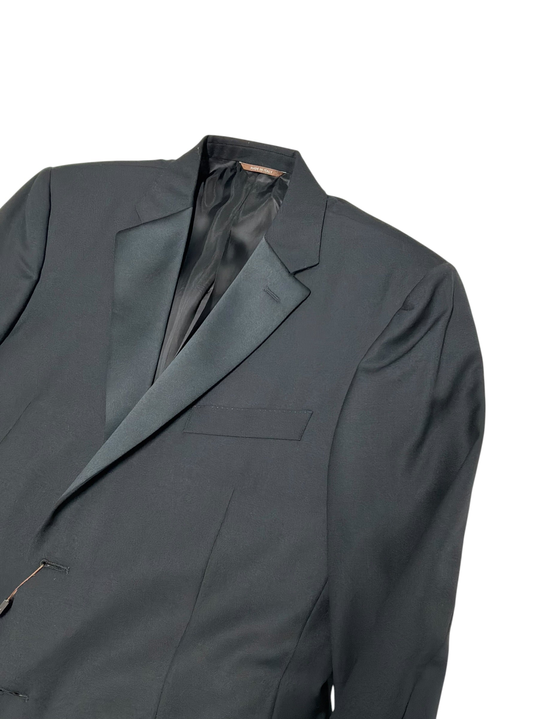 Canali Mens Classic fit Wool 2 Piece Tuxedo Suit 44 R Pants 37 Black Solid