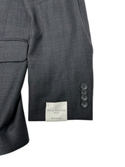 Jack Victor Mens Regular fit Wool 2 Piece Suit 46 R Pants 40 Charcoal Gray Check