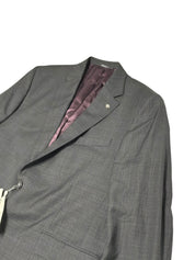 Jack Victor Mens Regular Fit Wool 2 Piece Suit 48 R Pants 42 Charcoal Gray Check