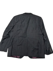 Jack Victor Mens Regular fit Wool 2 Piece Suit 46 R Pants 40 Charcoal Gray Check