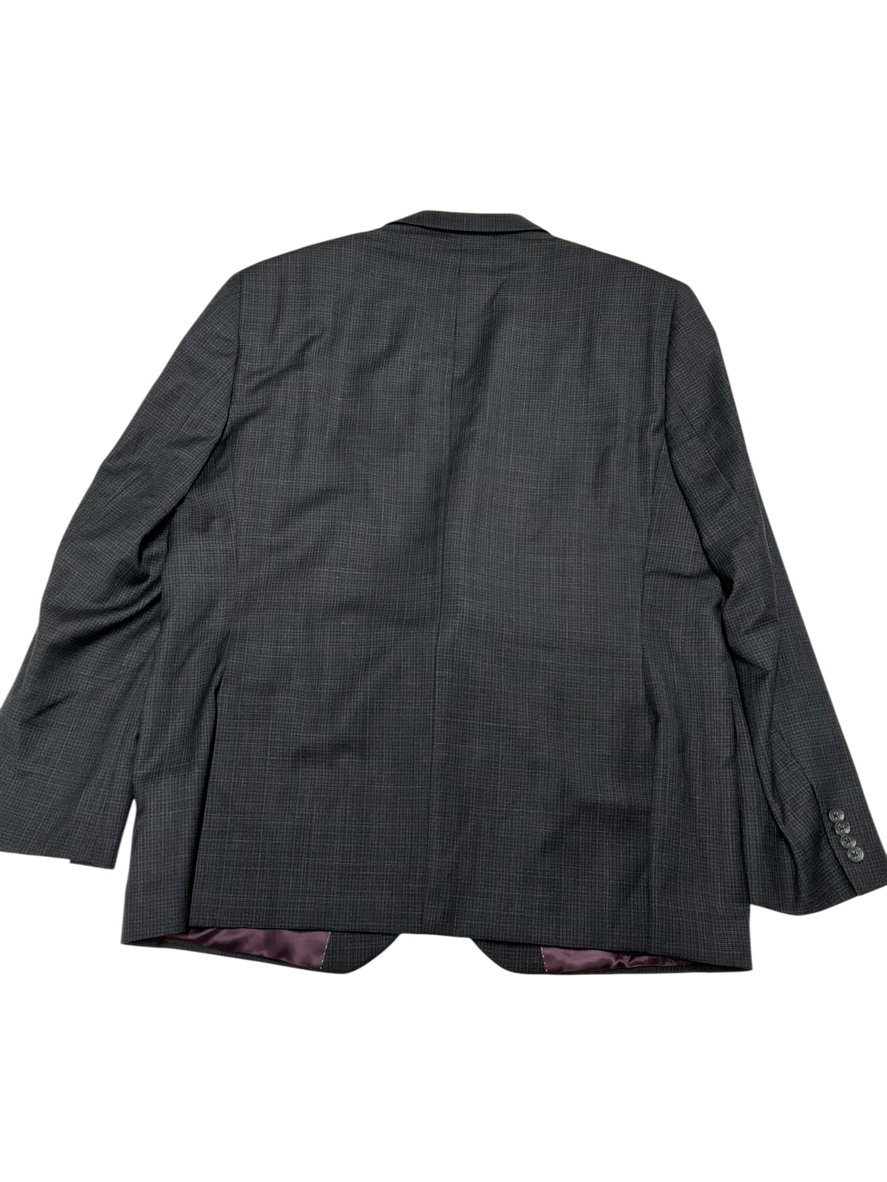 Jack Victor Mens Regular Fit Wool 2 Piece Suit 48 R Pants 42 Charcoal Gray Check