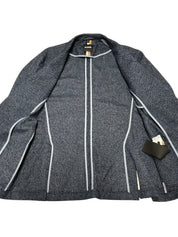 Hugo Boss Mens Slim fit Wool Knit Sport Coat Blazer 44 R Blue Herringbone