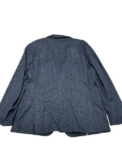 Hugo Boss Mens Slim fit Wool Knit Sport Coat Blazer 44 R Blue Herringbone