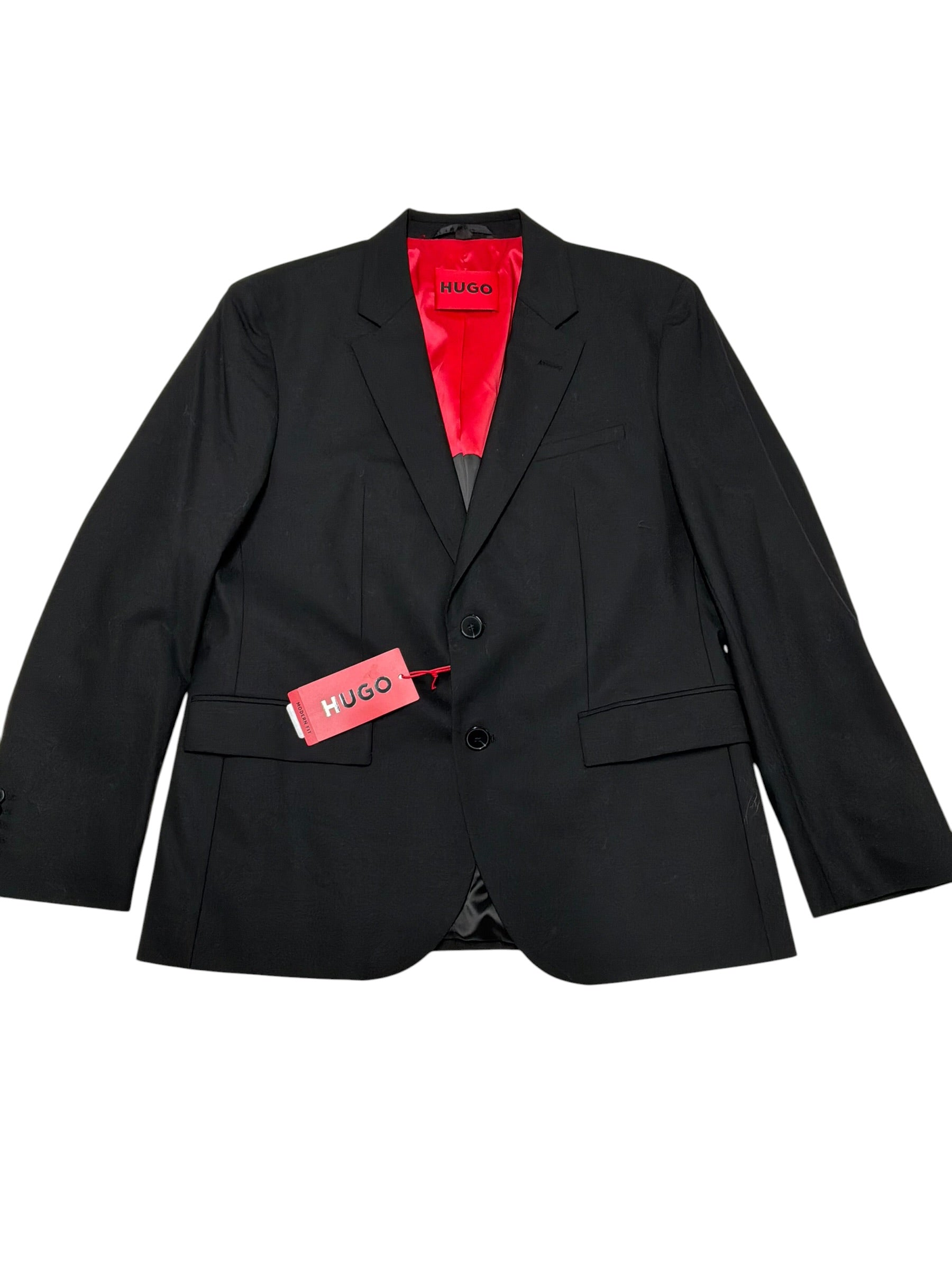 Hugo Boss Mens Slim fit Wool Suit Jacket Blazer 38 S Black Solid