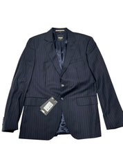 Hugo Boss Mens Slim fit Wool Suit Jacket Blazer 38 R Navy Blue Striped
