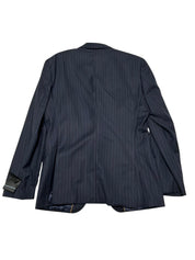 Hugo Boss Mens Slim fit Wool Suit Jacket Blazer 38 R Navy Blue Striped