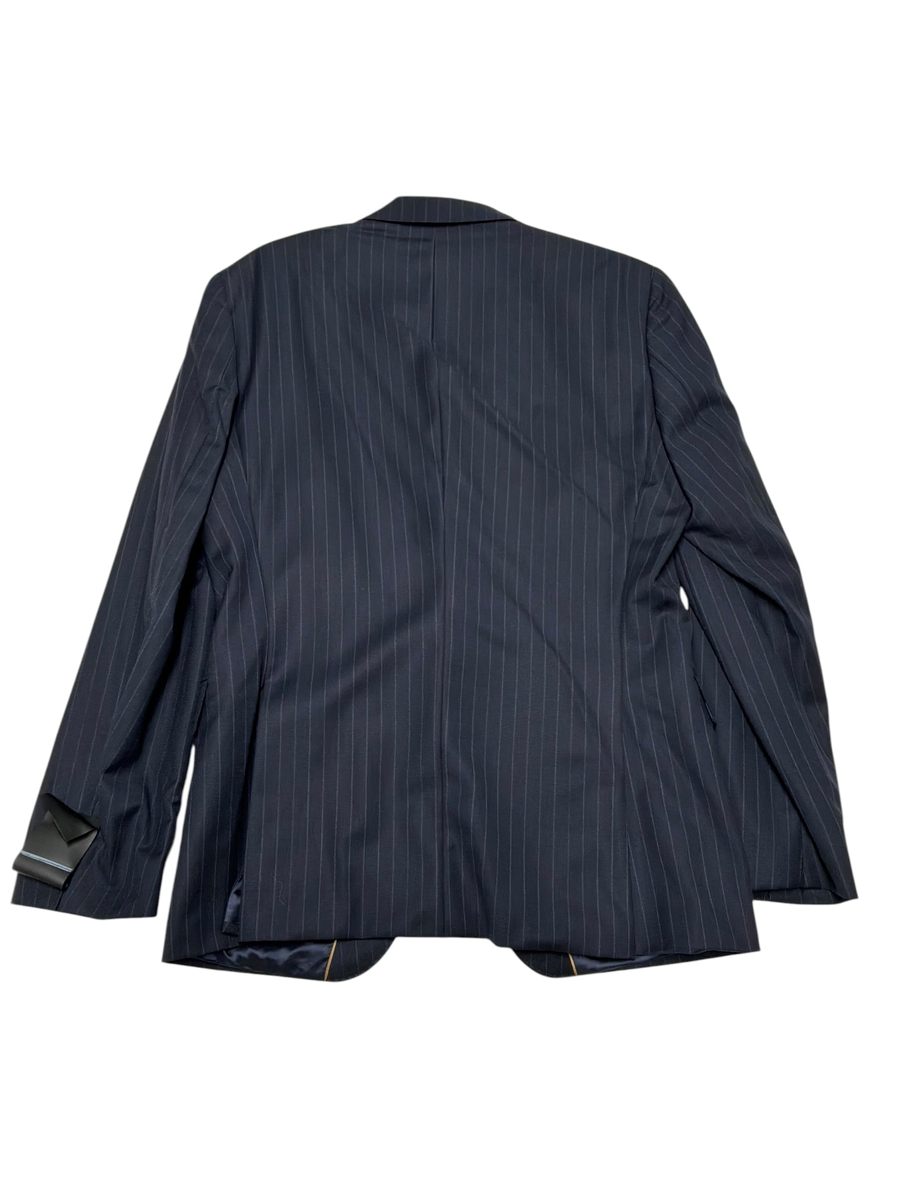 Hugo Boss Mens Slim fit Wool Suit Jacket Blazer 38 R Navy Blue Striped