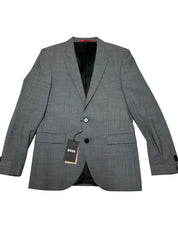 Hugo Boss Mens Slim fit Wool Suit Jacket Blazer 38 R Grey Solid