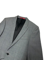 Hugo Boss Mens Slim fit Wool Suit Jacket Blazer 38 R Grey Solid