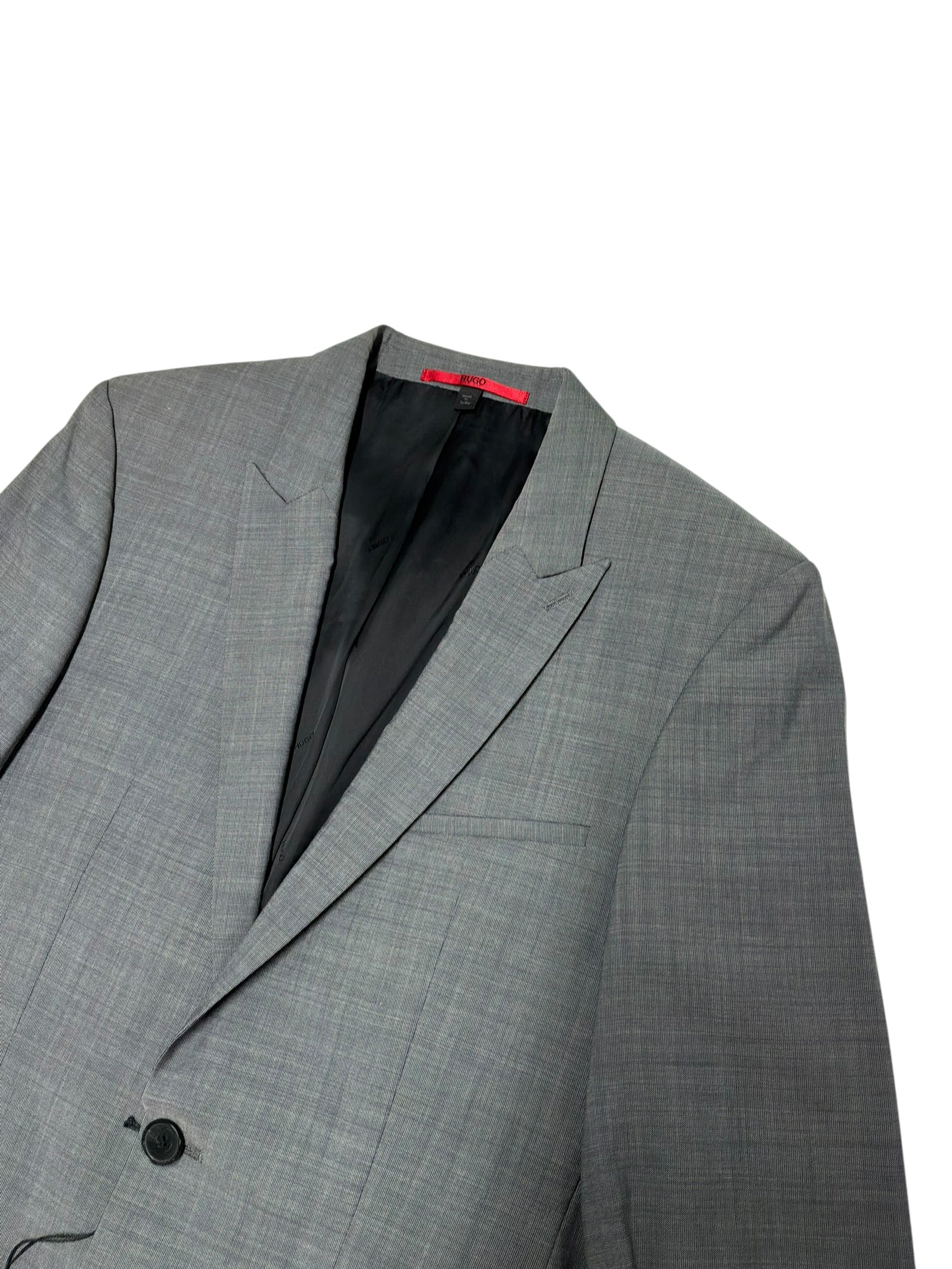 Hugo Boss Mens Slim fit Wool Suit Jacket Blazer 38 R Grey Solid