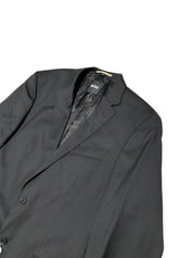 Hugo Boss Mens Slim fit Wool Suit Jacket Blazer 44 L Black Solid