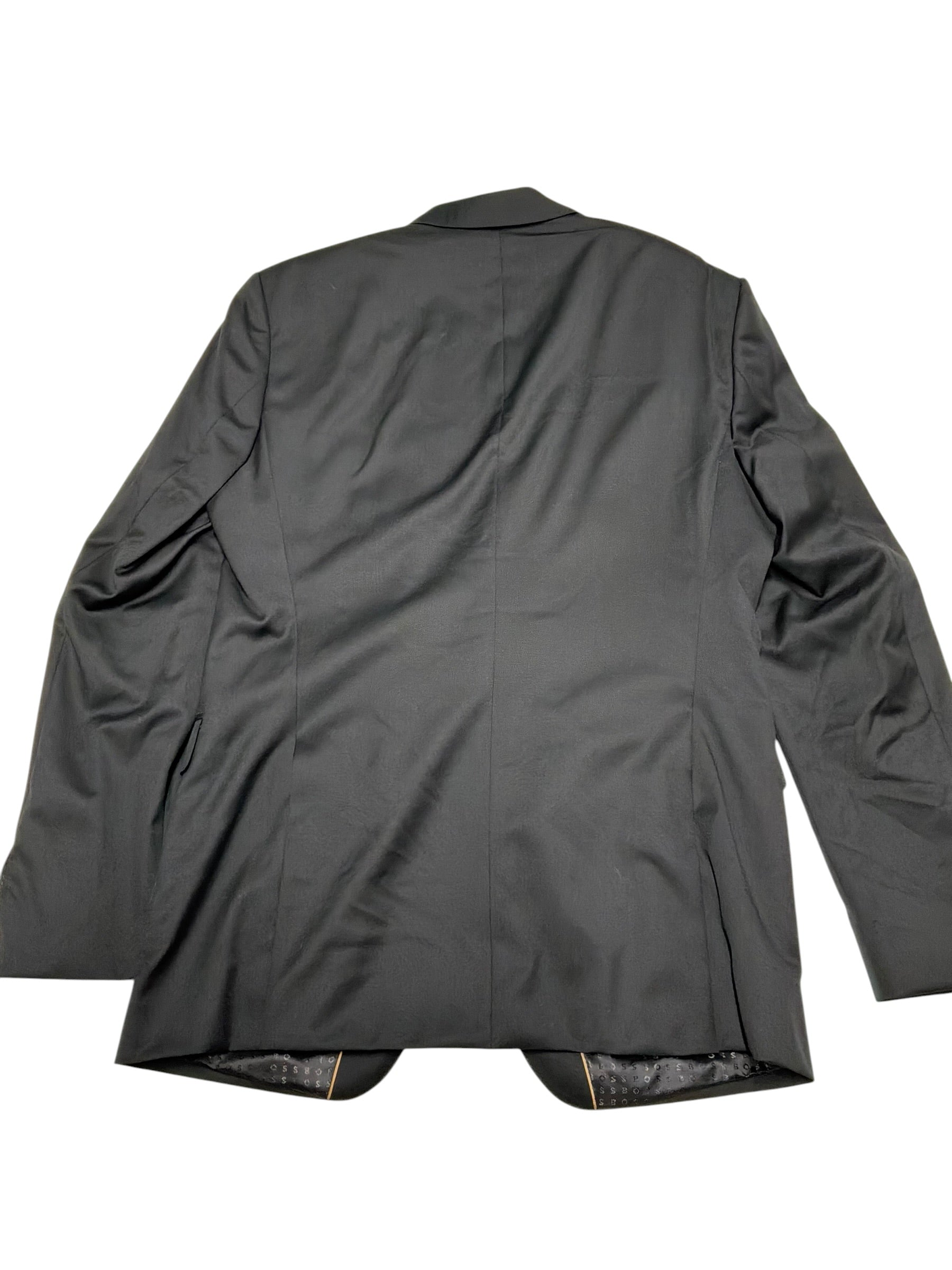 Hugo Boss Mens Slim fit Wool Suit Jacket Blazer 44 L Black Solid