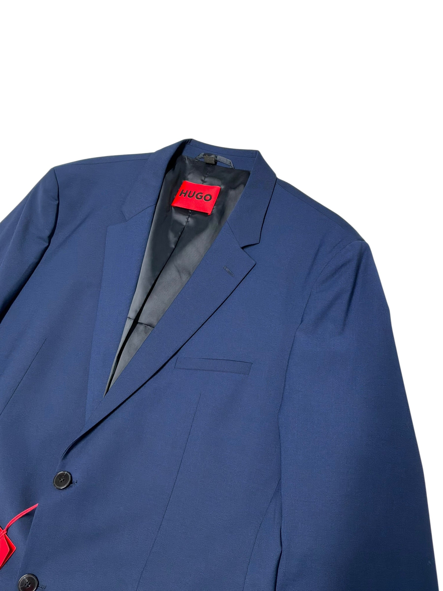 Hugo Boss Mens Slim fit Wool Suit Jacket Blazer 44 R Blue Solid