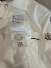 Moncler Mens Ramsey Short Sleeve Pocket Polo Shirt Small White