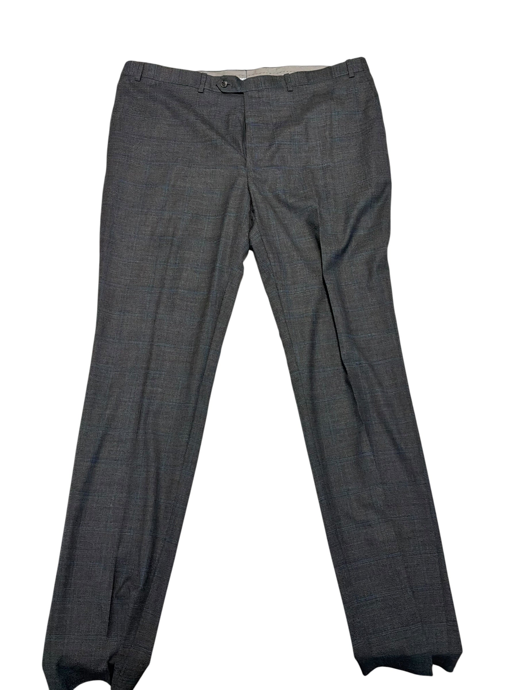 Hart Schaffner Marx Mens Regular fit Wool 2 Piece Suit 48 R Pants 43 Gray Plaid