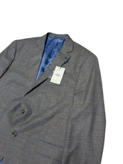 Hart Schaffner Marx Mens Regular fit Wool 2 Piece Suit 48 R Pants 43 Gray Plaid