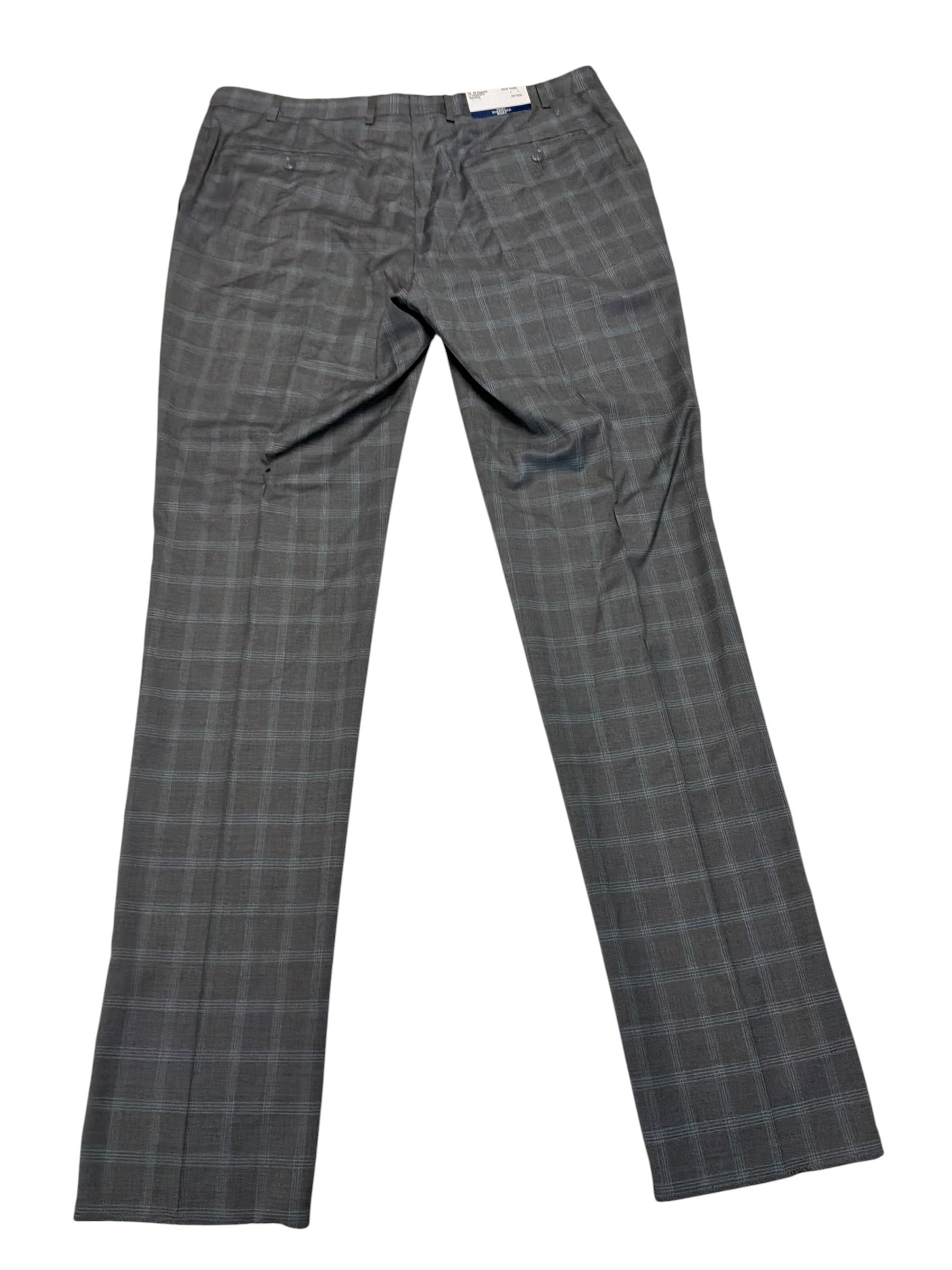 Hart Schaffner Marx New York Plaid Regular Fit Suit 44 R / 38W Grey Plaid