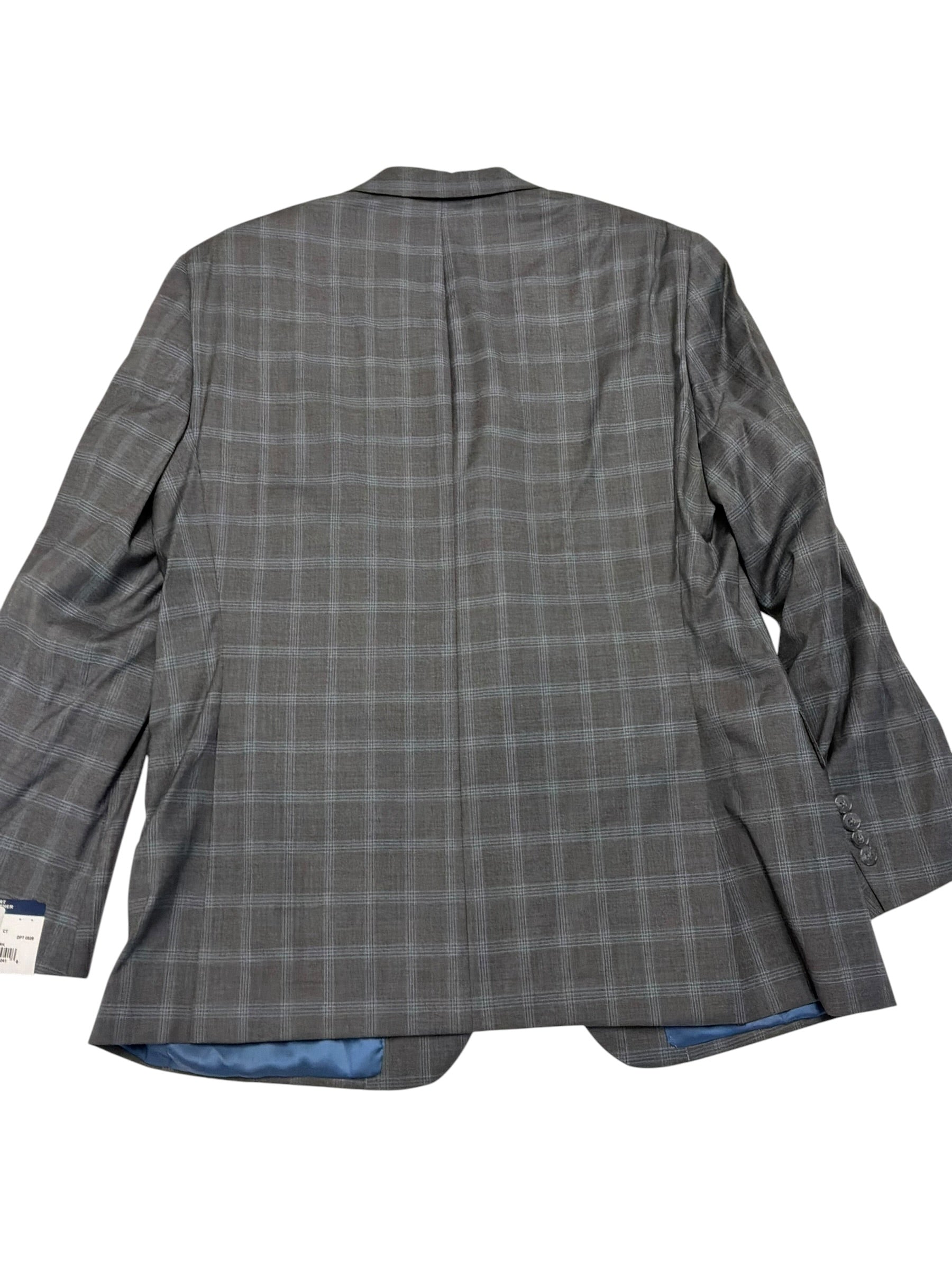 Hart Schaffner Marx New York Plaid Regular Fit Suit 44 R / 38W Grey Plaid
