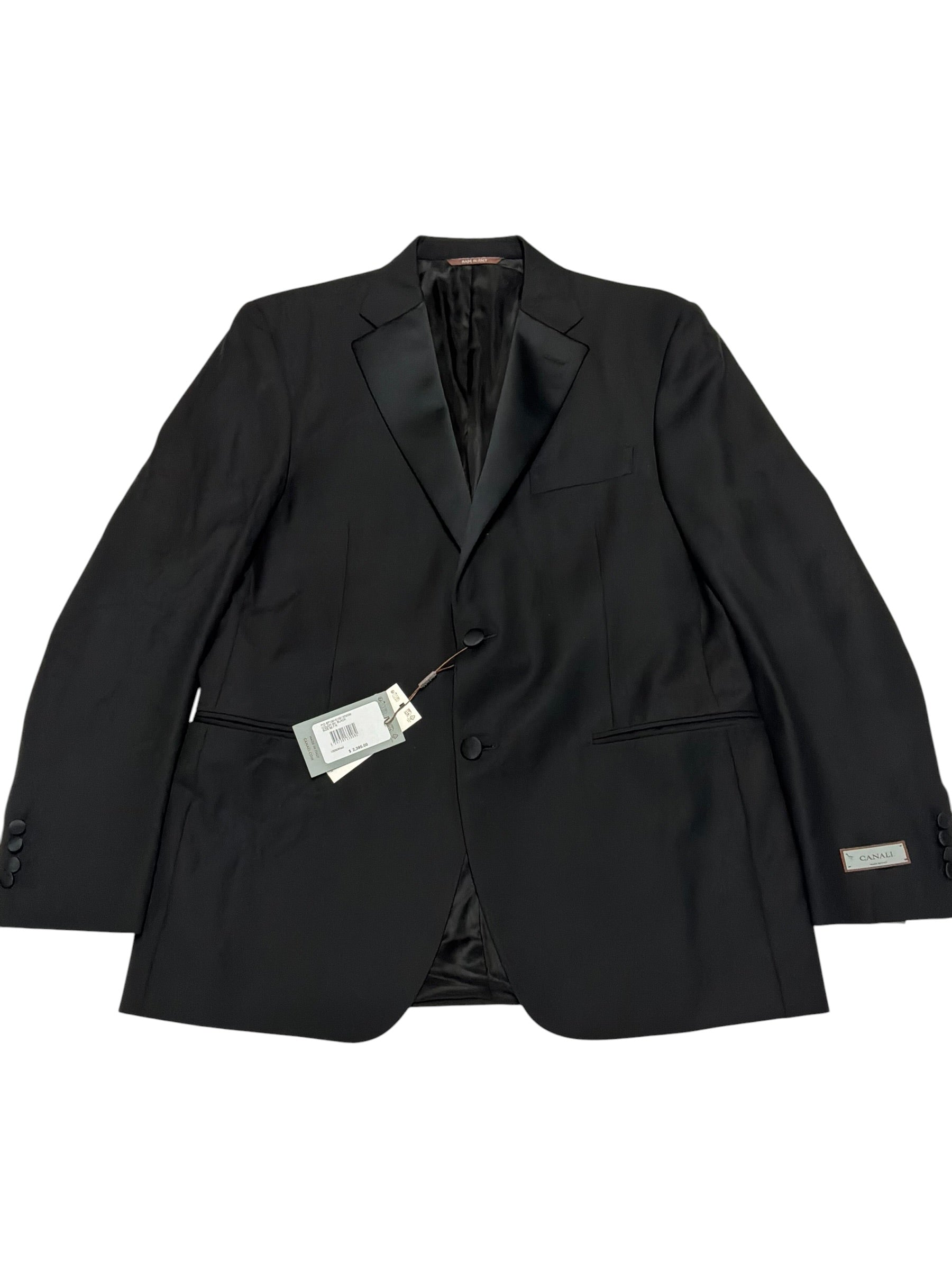 Canali Mens Classic fit Wool Tuxedo Jacket Blazer 42 R Black Solid