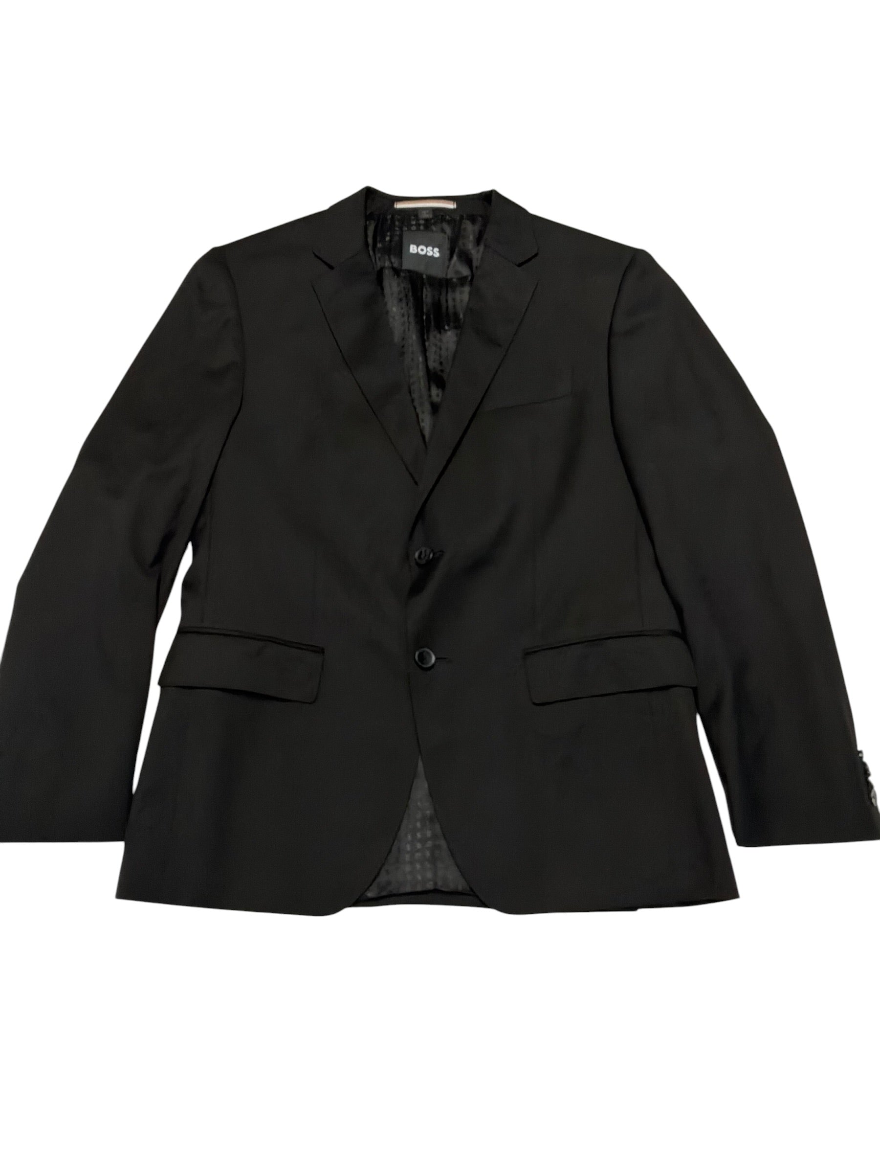 Hugo Boss Mens Slim fit Wool Suit Jacket Blazer 40 S Black Solid