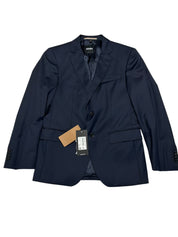 Hugo Boss Mens Slim fit Wool Suit Jacket Blazer 36 S Navy Blue Solid