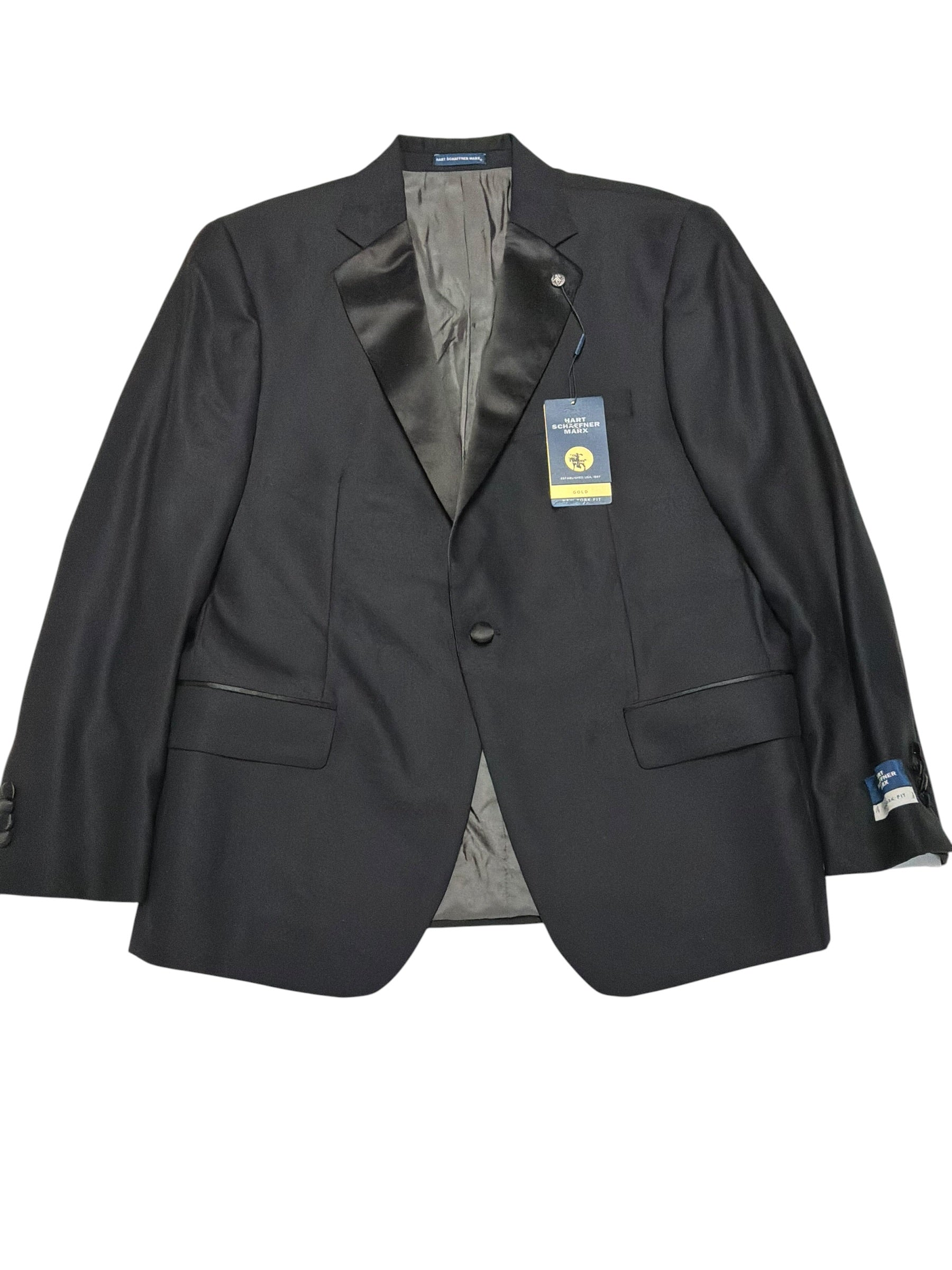 Hart Schaffner Marx Mens Classic fit Wool Tuxedo Jacket Blazer 42 S Black Solid