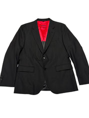 Hugo Boss Mens Slim fit Wool Suit Jacket Blazer 38 R Black Solid