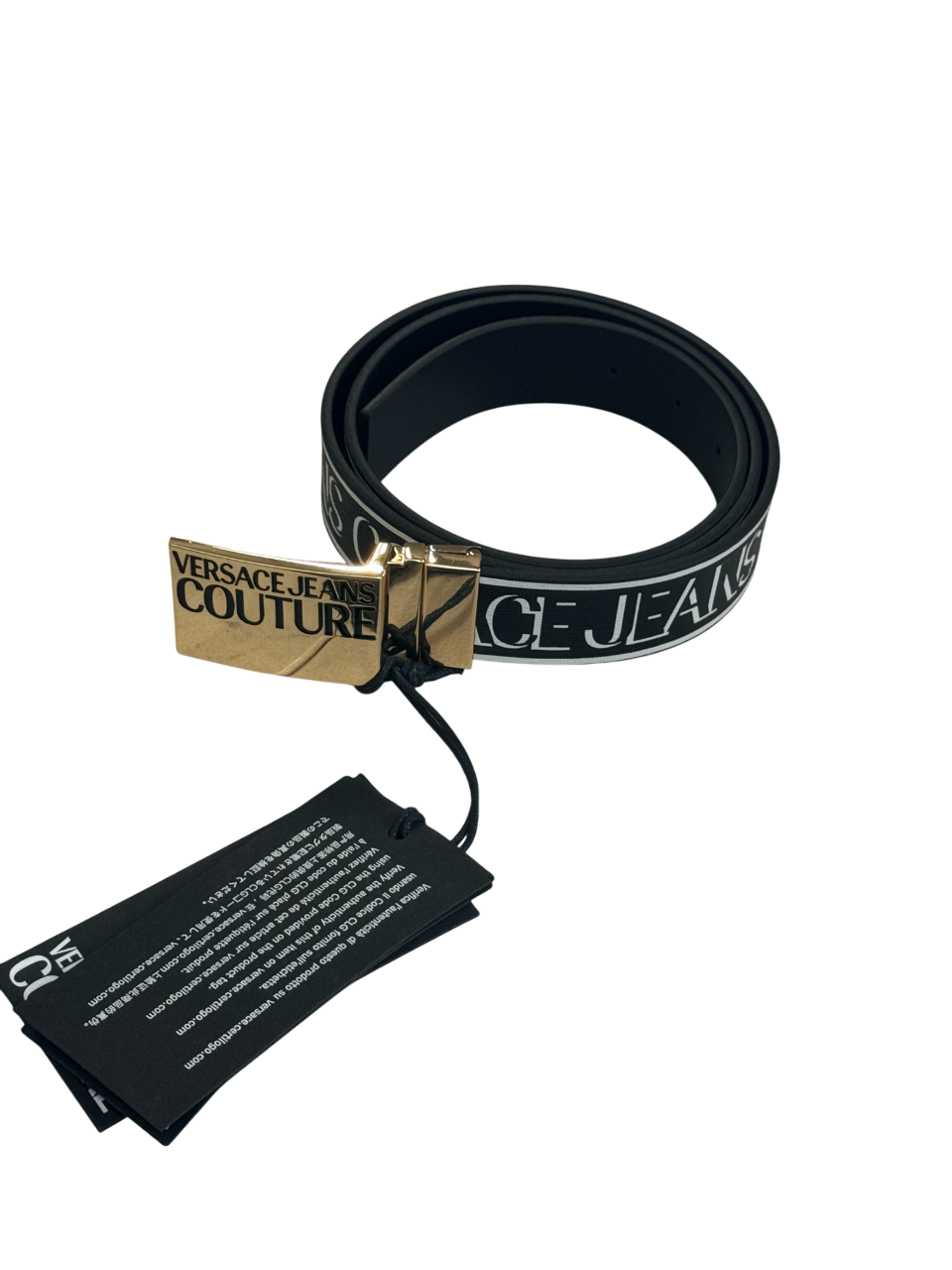 Versace Mens Black Leather Belt Size 90
