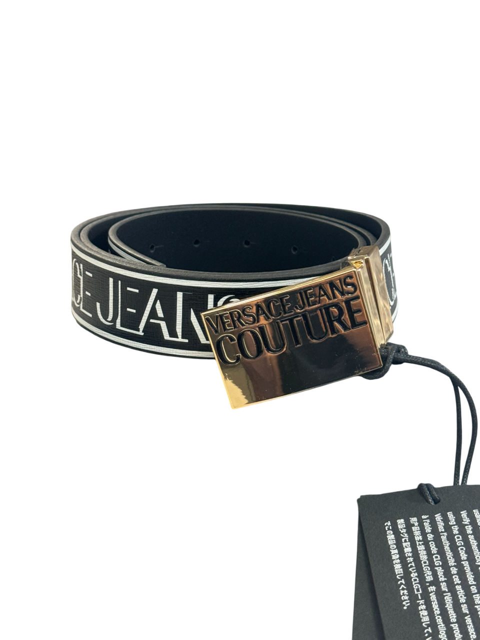 Versace Mens Black Leather Belt Size 90