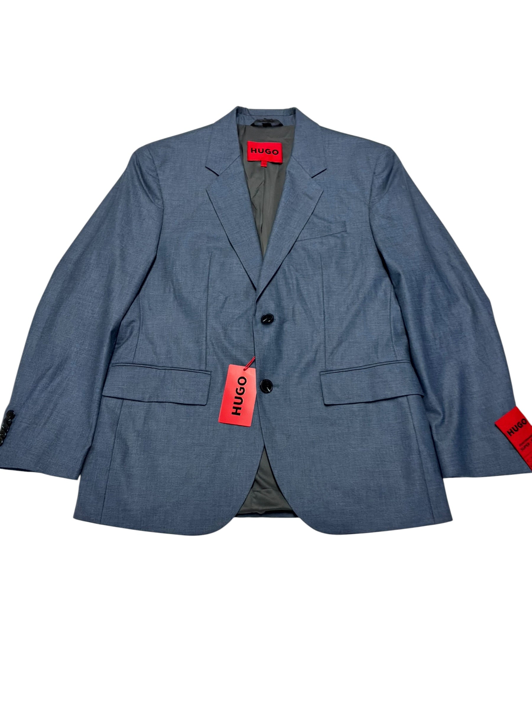 Hugo Boss Mens Slim fit Wool Suit Jacket Blazer 38 S Light Blue Solid
