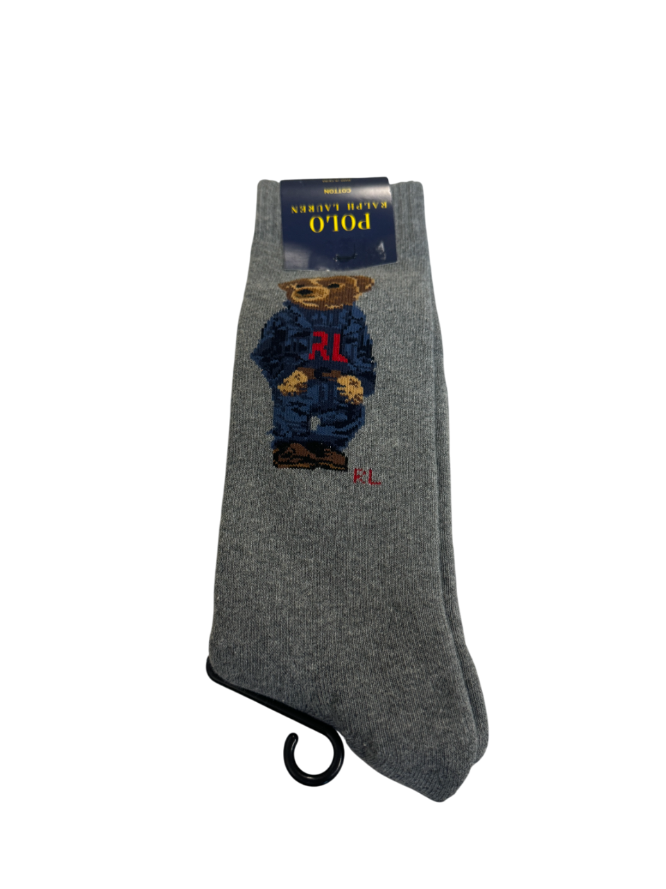 Polo Ralph Lauren Mens Bear Socks Grey Cotton