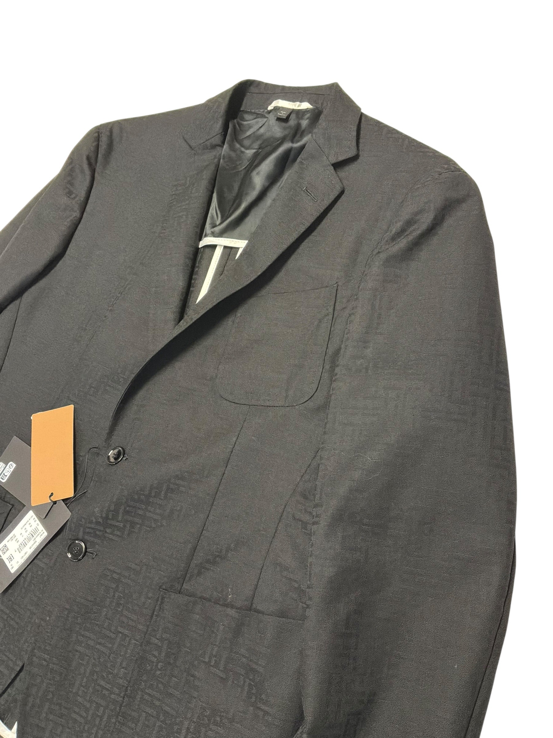 Hugo Boss Mens Slim fit Wool Sport Coat Blazer 42 R Black Geometric Pattern
