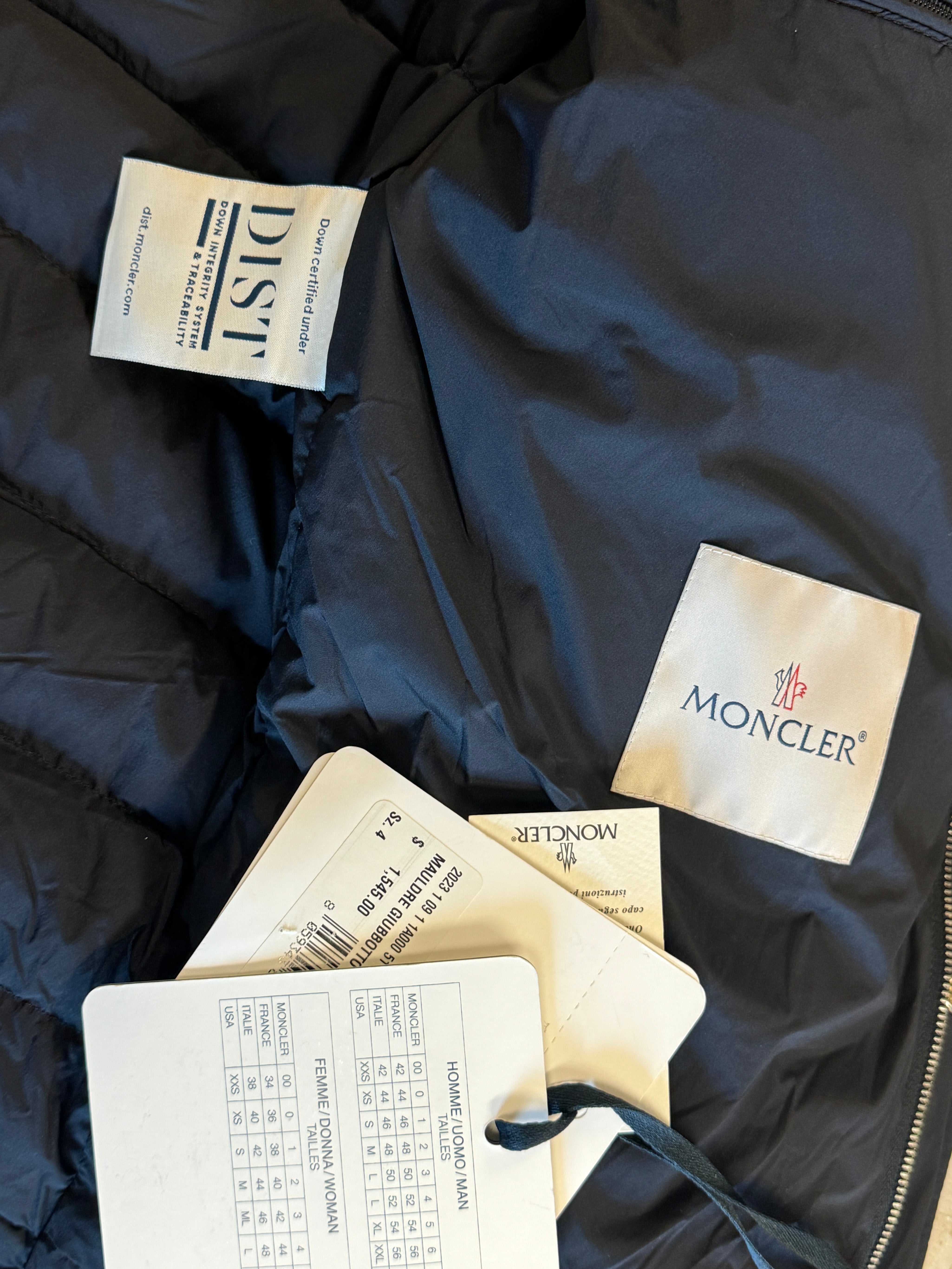 Moncler Mens Mauldre Snap Down Jacket Size 3 / Large Navy Blue
