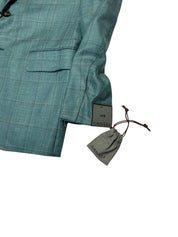 Canali Regular Fit Cashmere Silk Linen Sport Coat Blazer 38 R Green Plaid