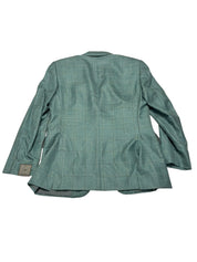 Canali Regular Fit Cashmere Silk Linen Sport Coat Blazer 38 R Green Plaid