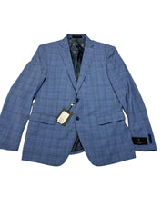 John Varvatos Mens Slim fit Wool Suit Jacket Blazer 42 R Light Blue Plaid