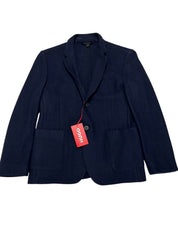 Hugo Boss Mens Agaltus Textured Flannel Blazer Sport Coat 38 R Navy Blue