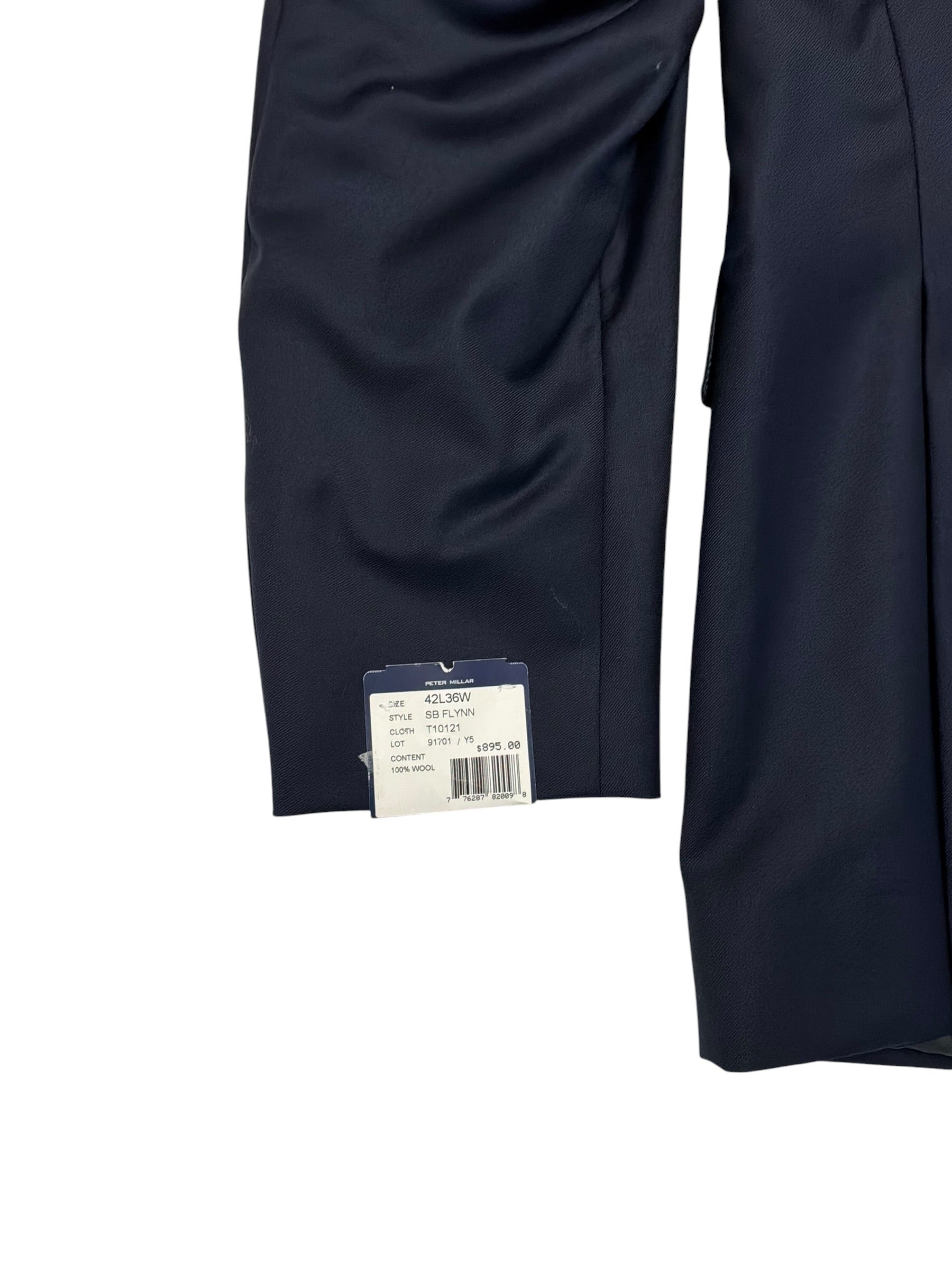 Peter Millar Mens Regular fit Wool Sport Coat Blazer 42 L Navy Blue Solid