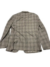 Vince Plaid Slim Fit Unstructured Sport Coat Blazer 42 R Light Brown Plaid