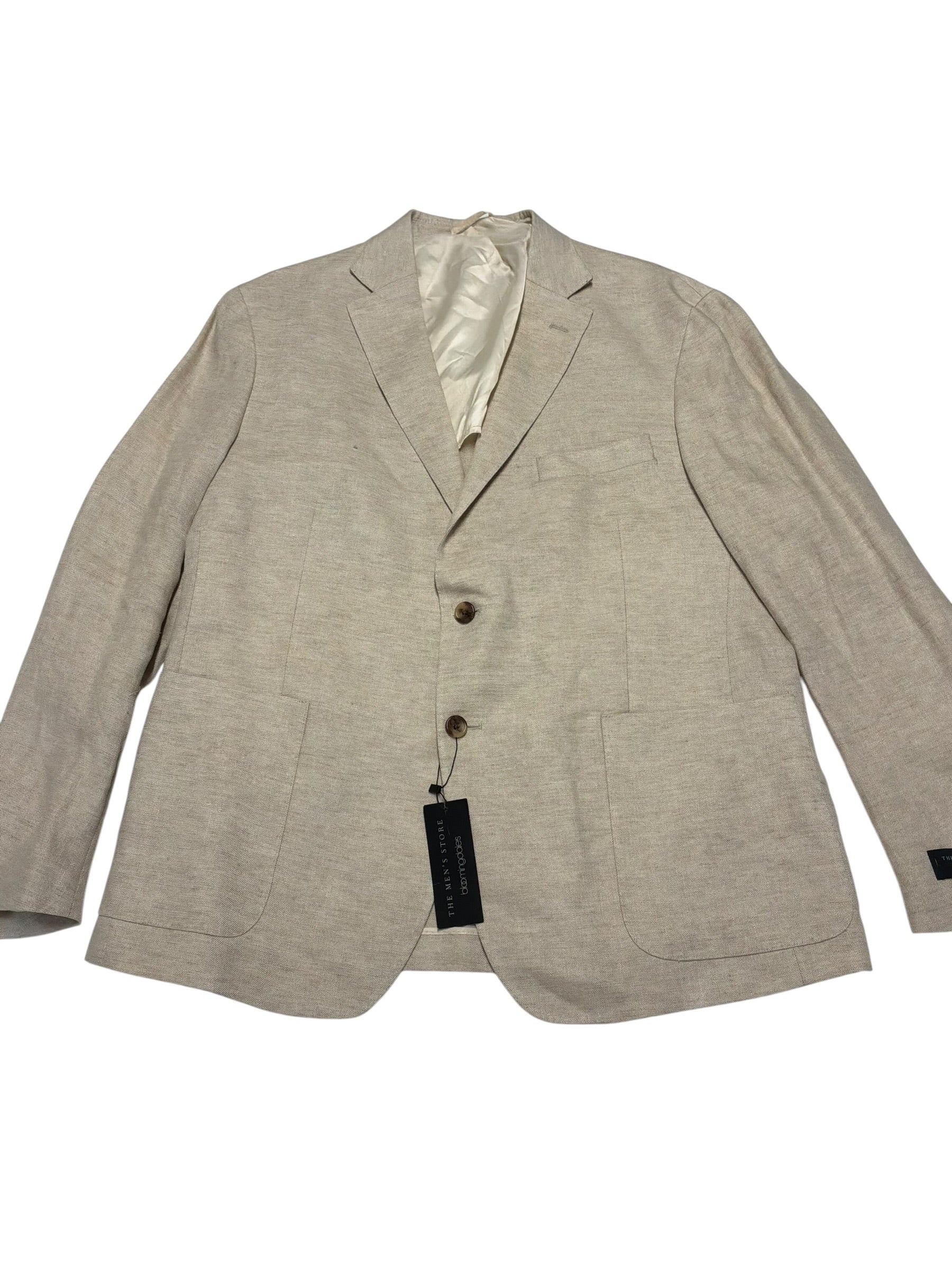 The Men's Store at Bloomingdale's Linen Unstructured Sport Coat  46 R Tan