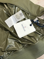 Moncler Mens Bharani Bomber Jacket Coat 3 / Large Olive Green