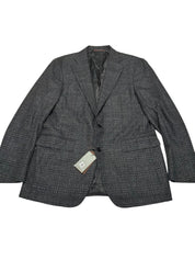 Canali Mens Capri fit Wool Sport Coat Suit Blazer 42 L Gray Blue Plaid