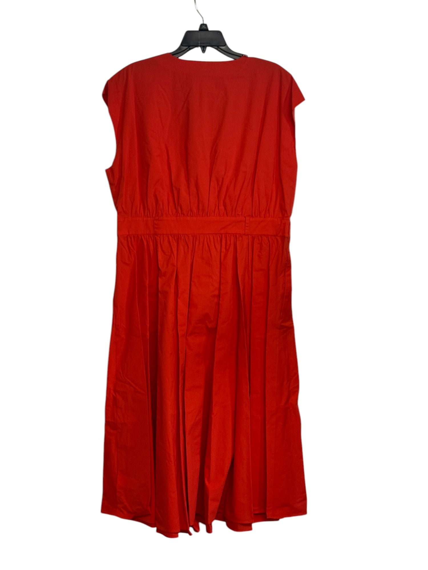 MICHAEL Michael Kors Roller Buckle Midi Dress Large Orange Belted