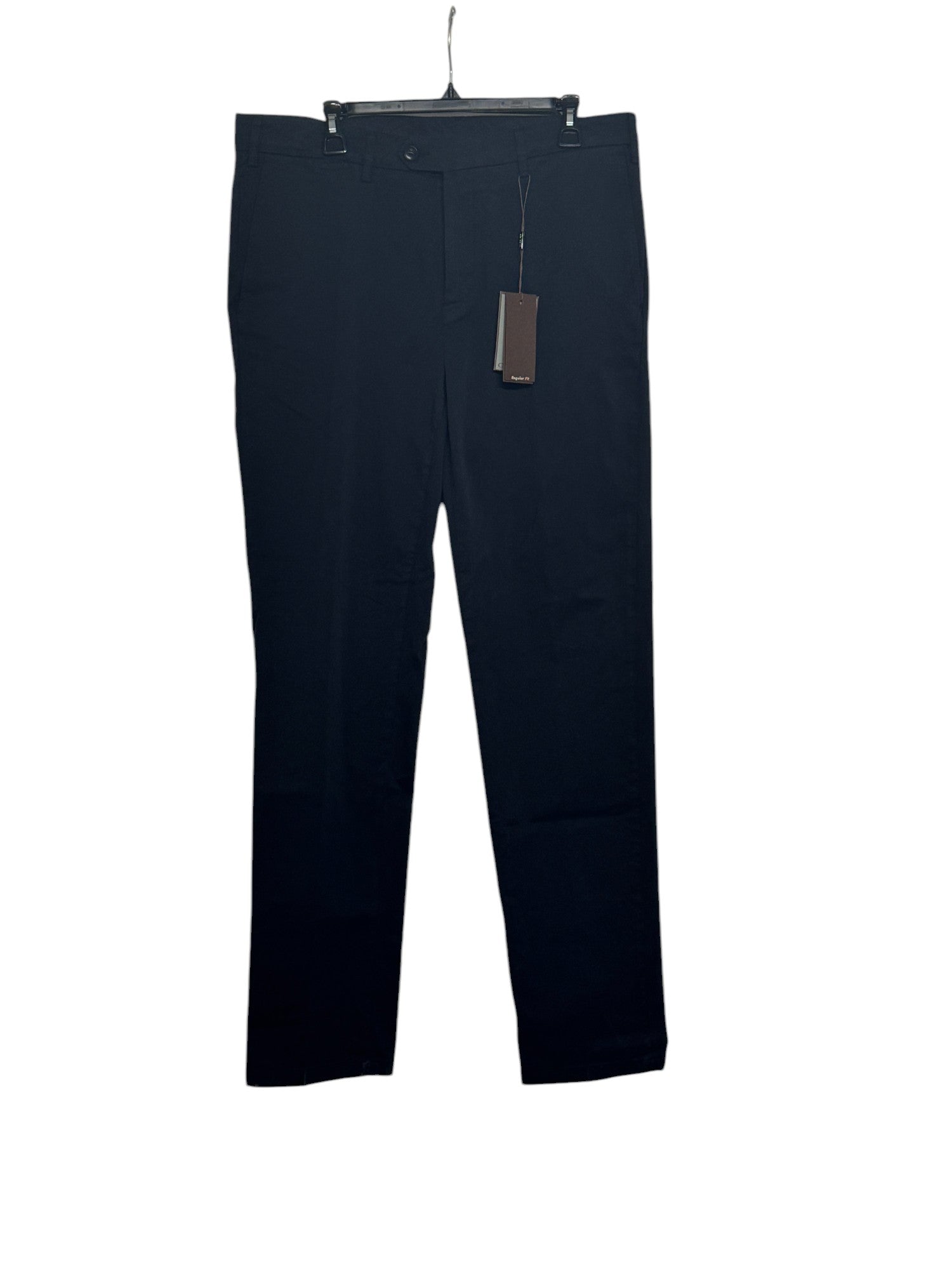 Canali Mens Garment Dyed Regular Fit Cotton Pants Size 34 Navy Blue