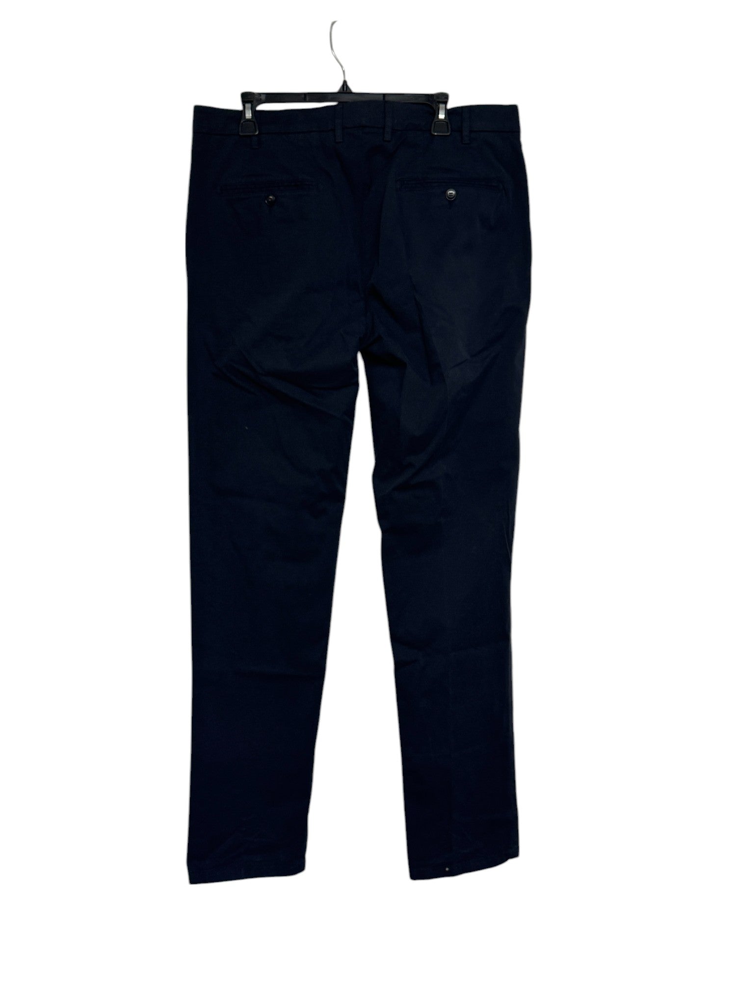 Canali Mens Garment Dyed Regular Fit Cotton Pants Size 34 Navy Blue