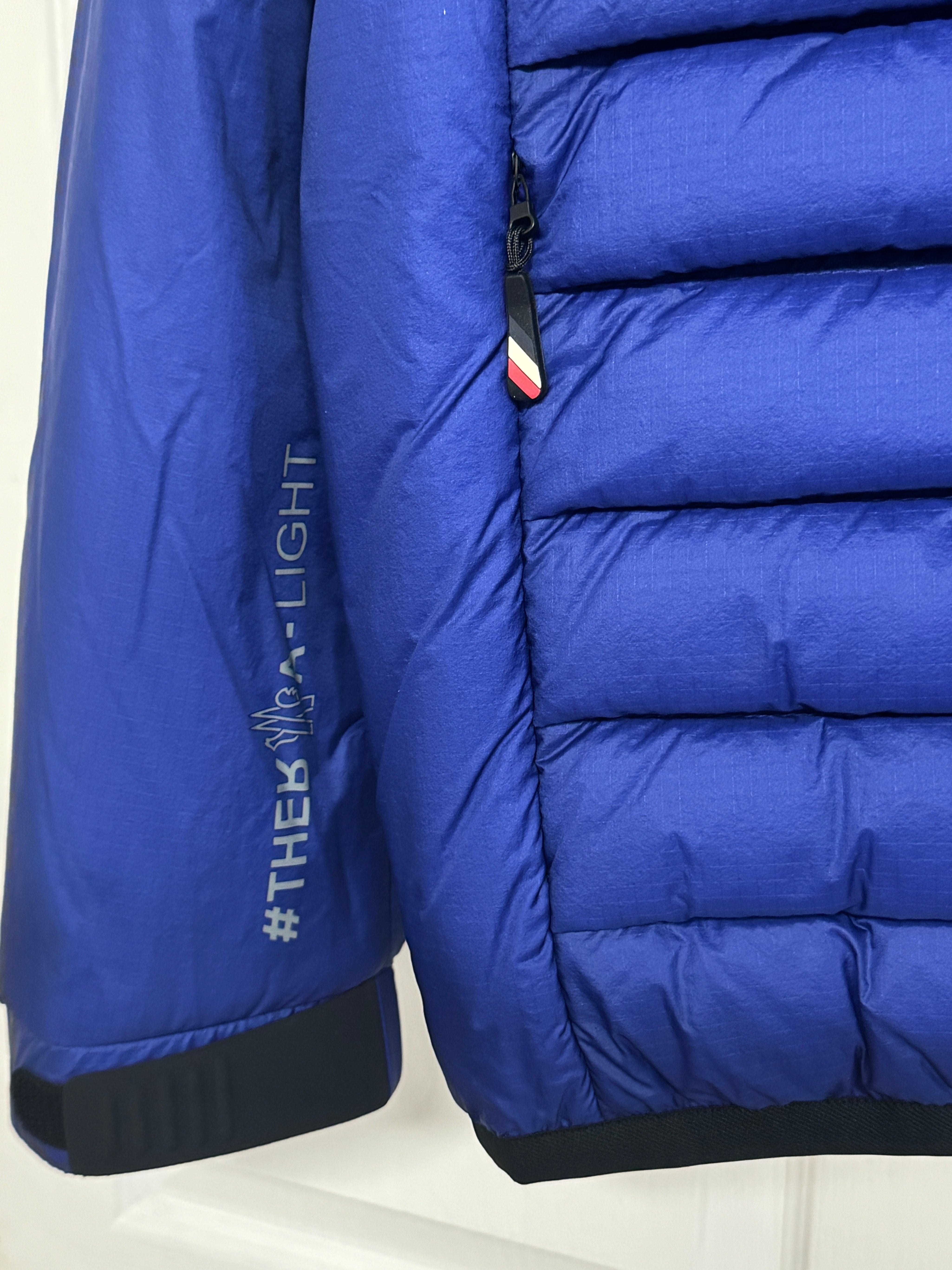Moncler Grenoble Mens Monthey Zip-Up Puffer Jacket Coat Size 5 / XXL Blue