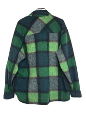 Moncler Mens Grenoble Waier Shirt Jacket Size 4 / L Green Plaid Wool