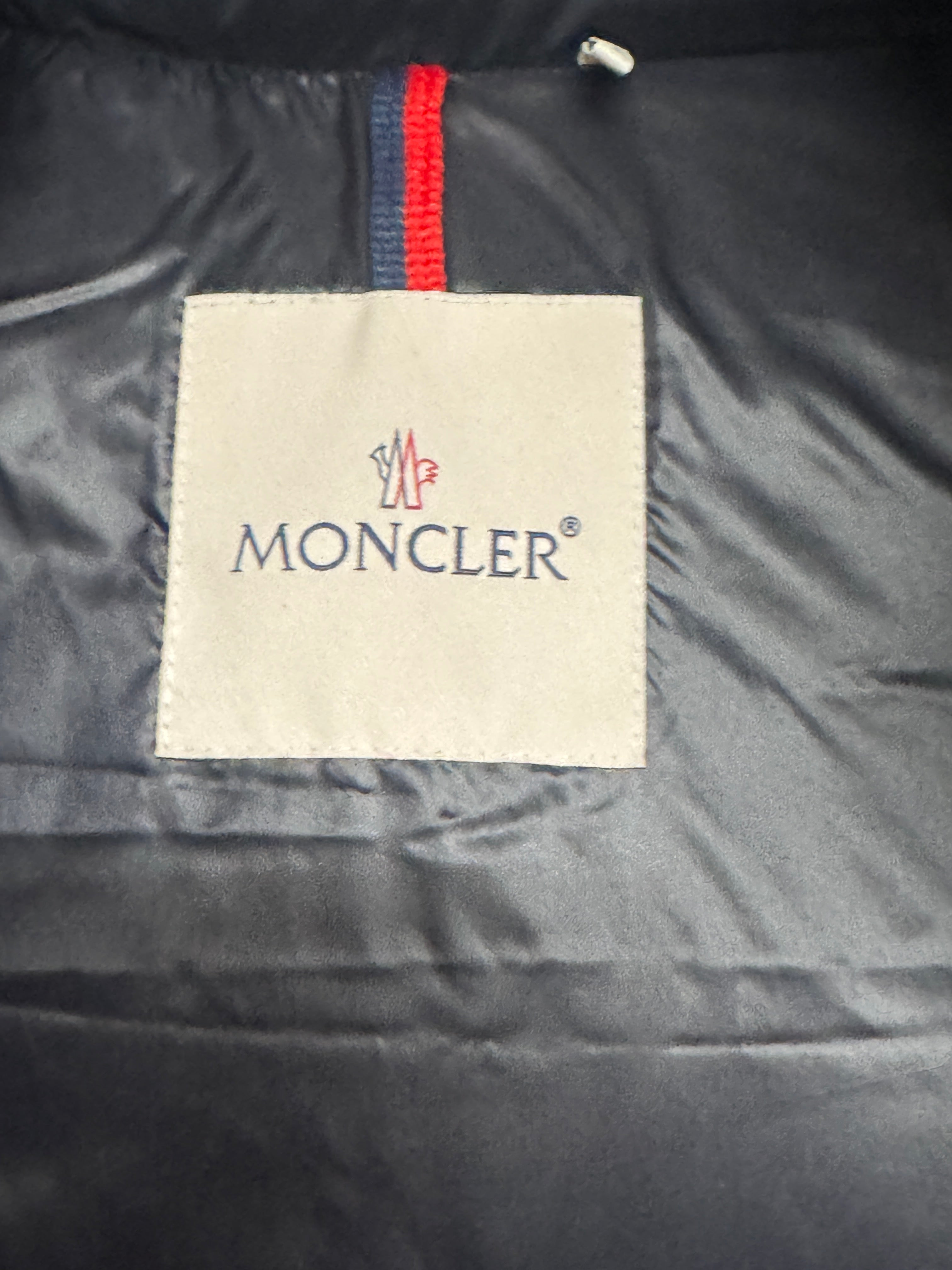 Moncler Mens Hanoverian Long Down Parka Coat Size 6 / 3XL Dark Blue