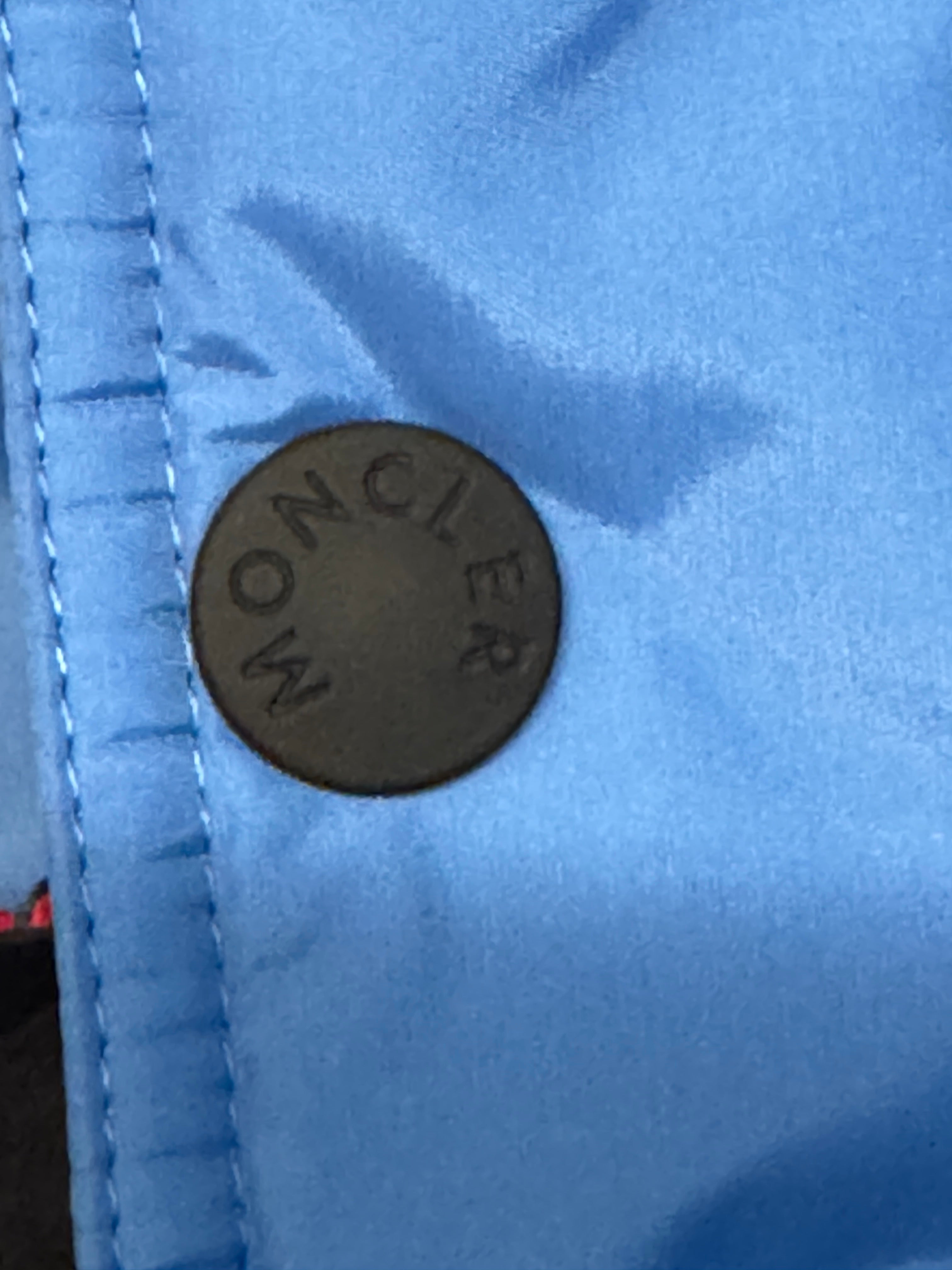Moncler Mens Rosiere Reversible Padded Jacket Coat Size 4 / XL Blue - Green